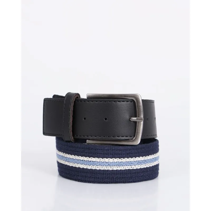 Cinto Masculino Casual Lona Com Fivela Listrado Azul G