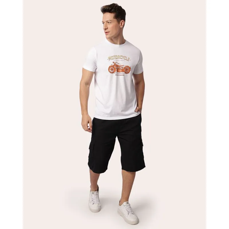 Bermuda Sarja Masculina Reta Bolso Cargo Preta G1