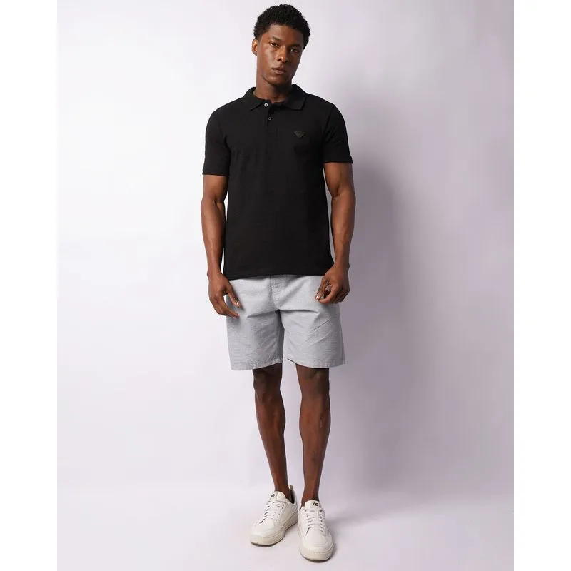 Bermuda Sarja Masculina Com Bolsos Listrada Cinza G