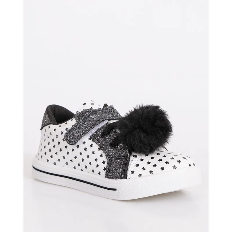 Tênis Bebê Casual Com Aplique Pompom Branco 21