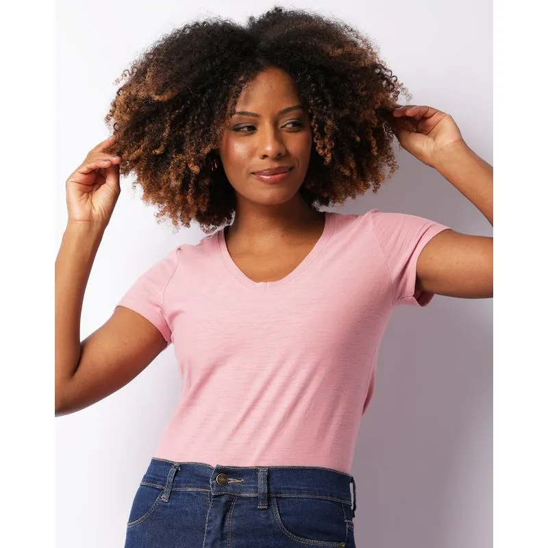 Blusa Feminina Flame Decote V Básica Rosa GG