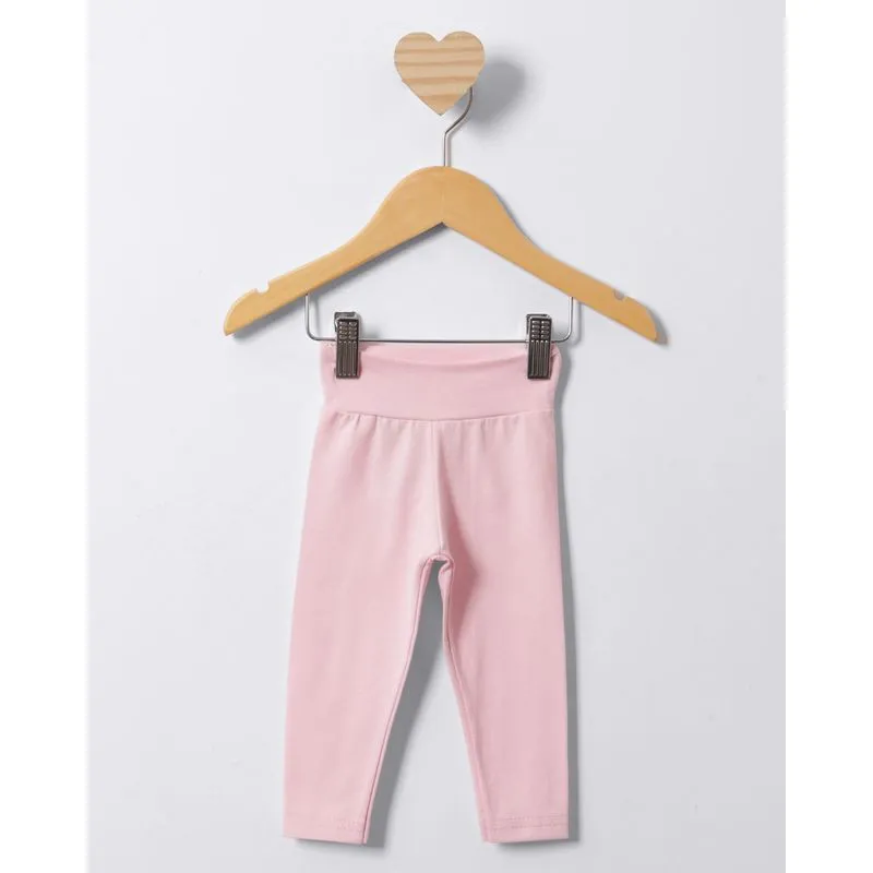 Calça Legging Bebê Básica Lisa Rosa G