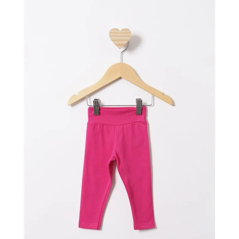 Calça Legging Bebê Lisa Rosa M