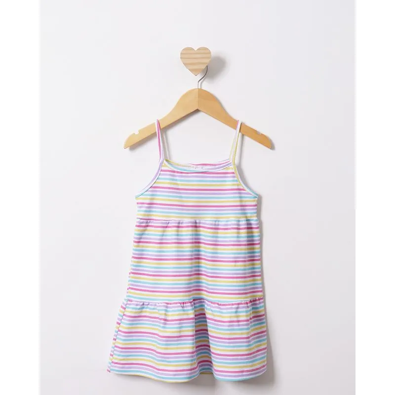Vestido Bebê Curto Três Marias Listrado Branco 3