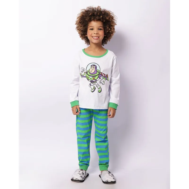 Pijama Infantil Longo Toy Story Estampa Buuz Lightyear Branco 6