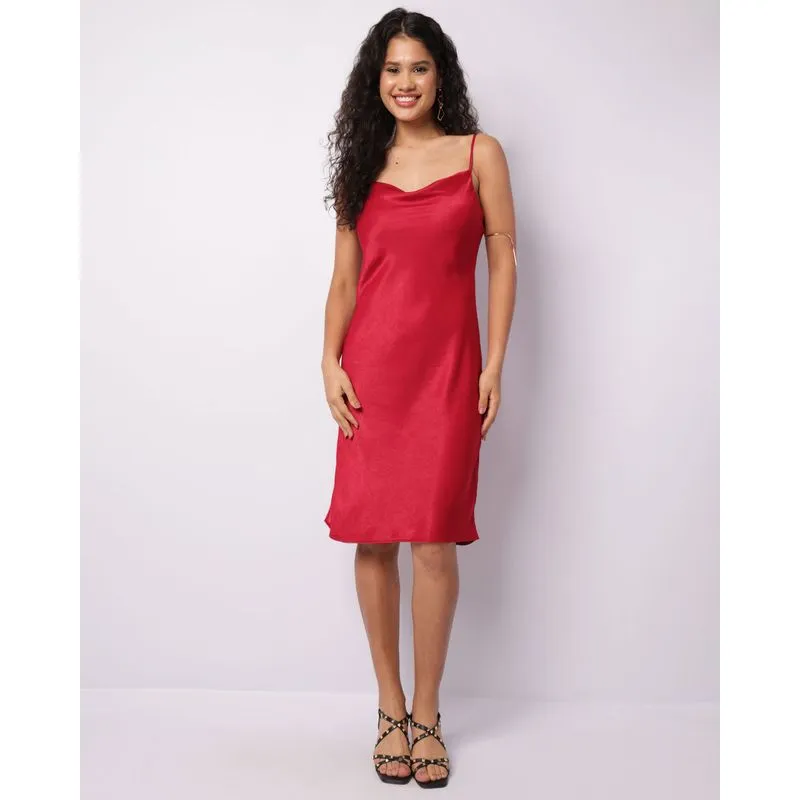 Vestido Feminino Alcinha Curto Slip Dress Vermelho GG