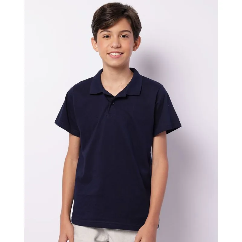 Camisa Polo Juvenil Básica Manga Curta Marinho 14