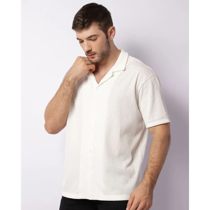 Camisa Masculina Manga Curta Texturizada Branca P