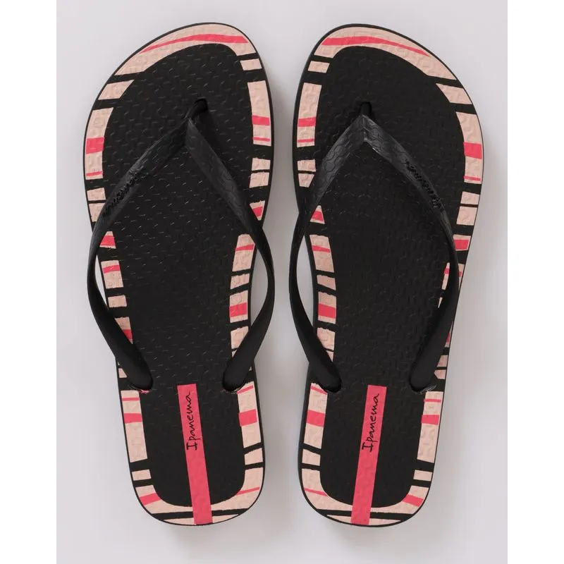 Chinelo Ipanema Feminino Slim Com Estampa Preto 33/34