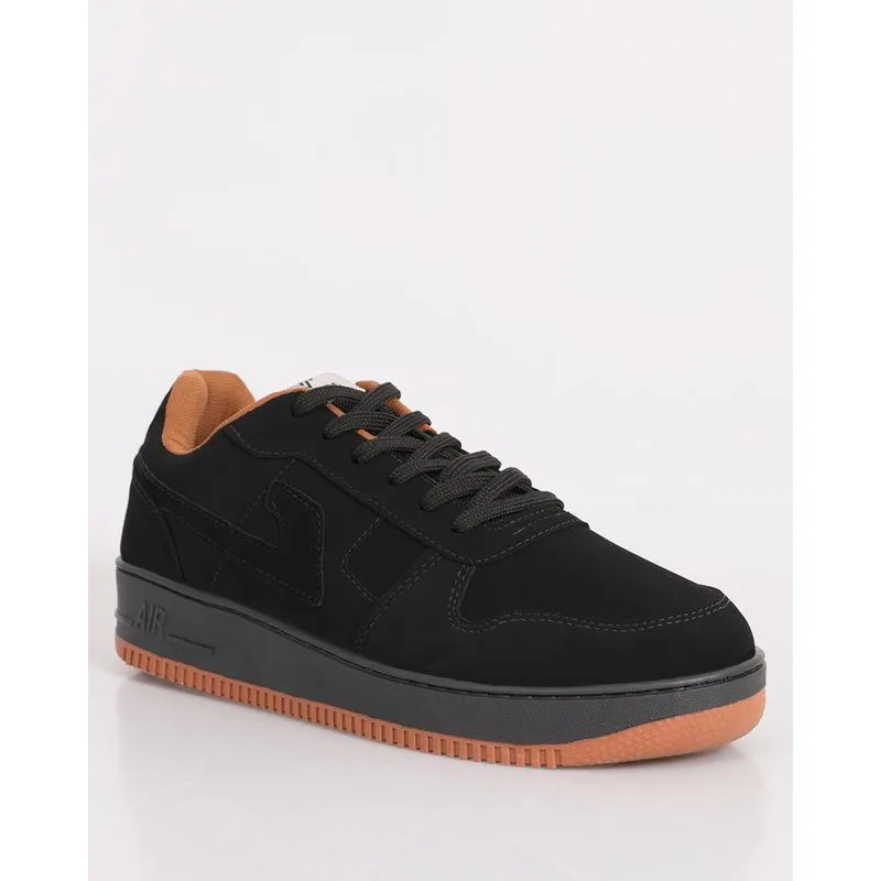 Tênis Masculino Casual Veloce Recortes Com Camurça Preto 37