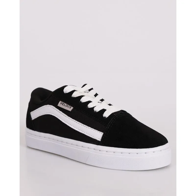 Tênis Infantil Casual Veloce Com Recortes Preto 34