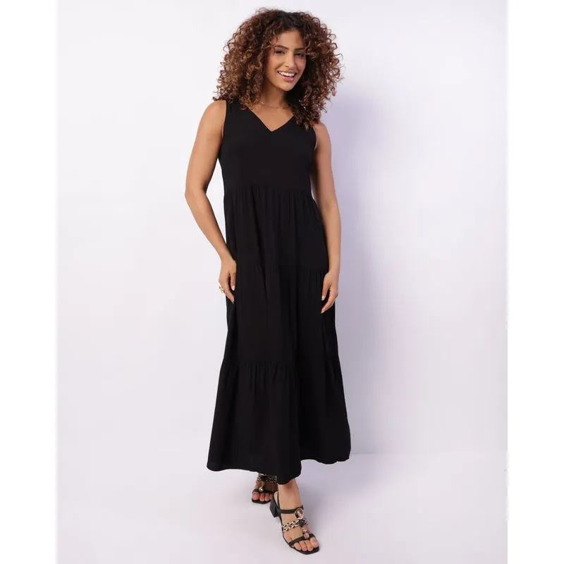 Vestido Feminino Viscose Longo Berry & Co. Preto P