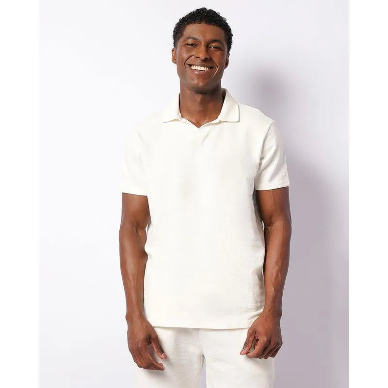 Camisa Polo Masculina Atoalhada Manga Curta Off White GG