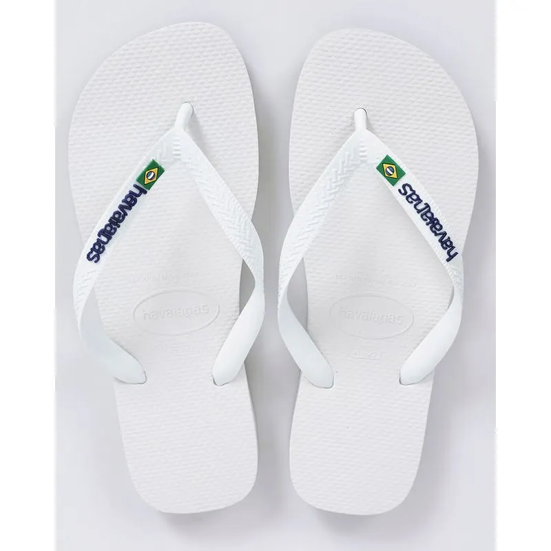 Chinelo Havaianas Masculino Tradicional Brasil Branca 43/44