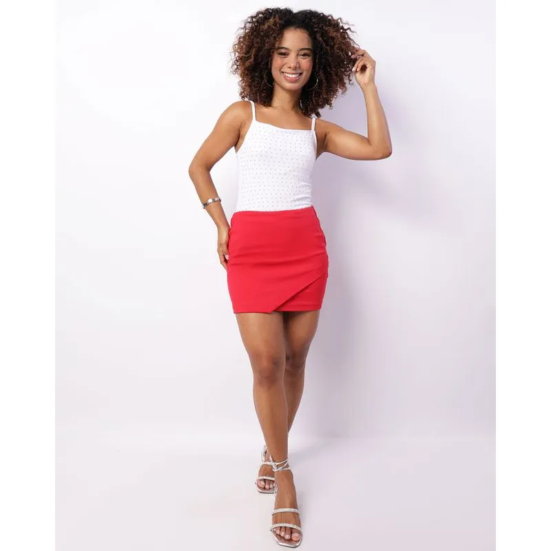 Minissaia Feminina Berry & Co. Transpassada Vermelha M