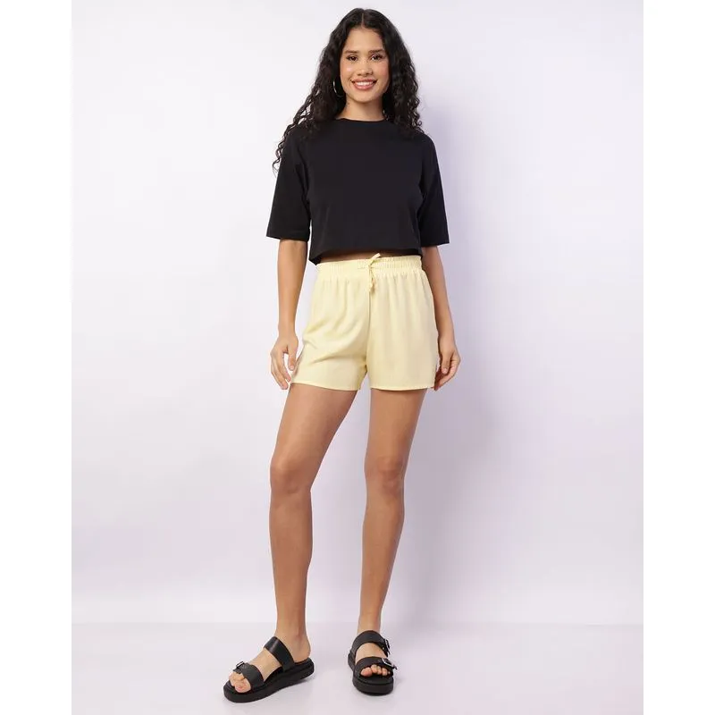 Short Feminino Curto Berry & Co. Viscose Amarelo P