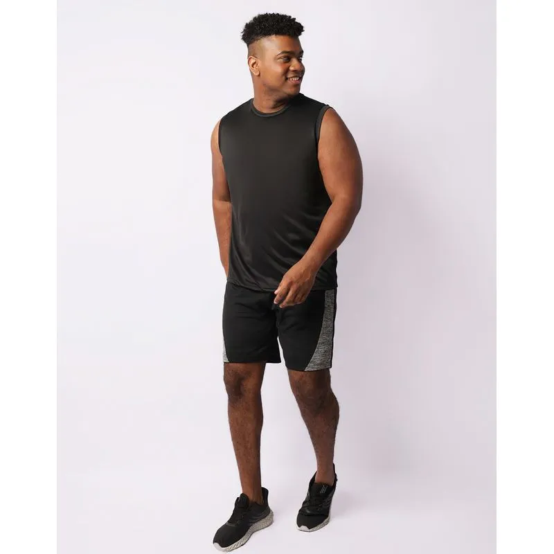 Bermuda Esportiva Plus Size Masculina Com Recortes Preta G2