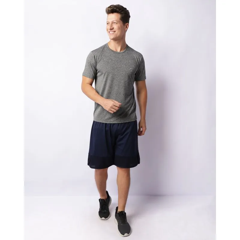 Bermuda Esportiva Masculina Dry Fit Com Recortes Marinho M