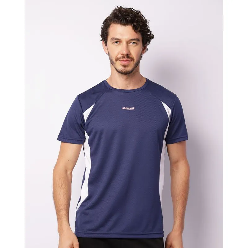 Camiseta Esportiva Masculina Dry Fit Maquinetada Manga Curta Marinho GG