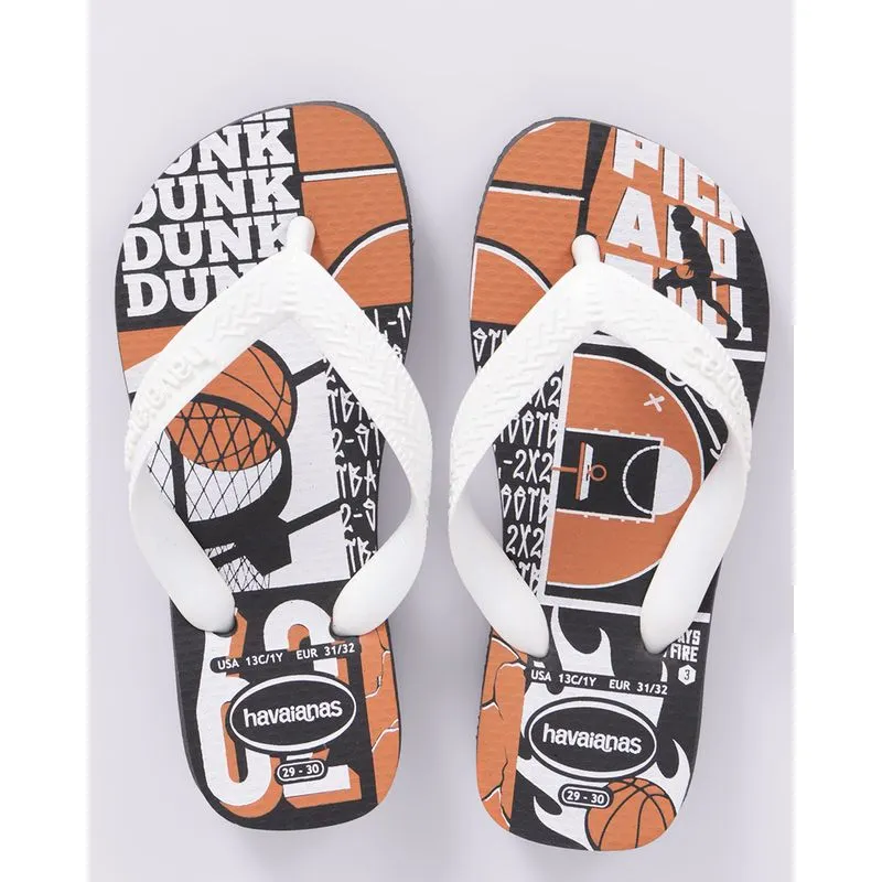 Chinelo Infantil Havaianas Estampa Basquete Preto 35/36