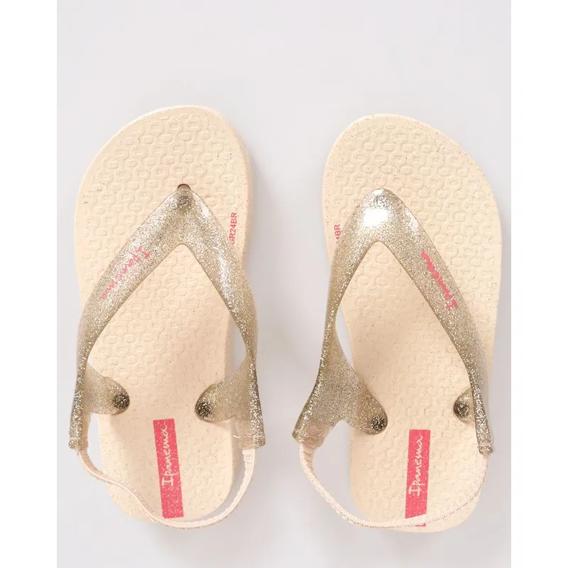 Chinelo Ipanema Bebê Com Glitter Off White 17/18