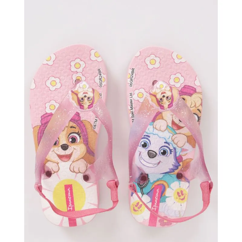 Chinelo Ipanema Bebê Elastico Estampa Patrulha Canina Rosa 23/24