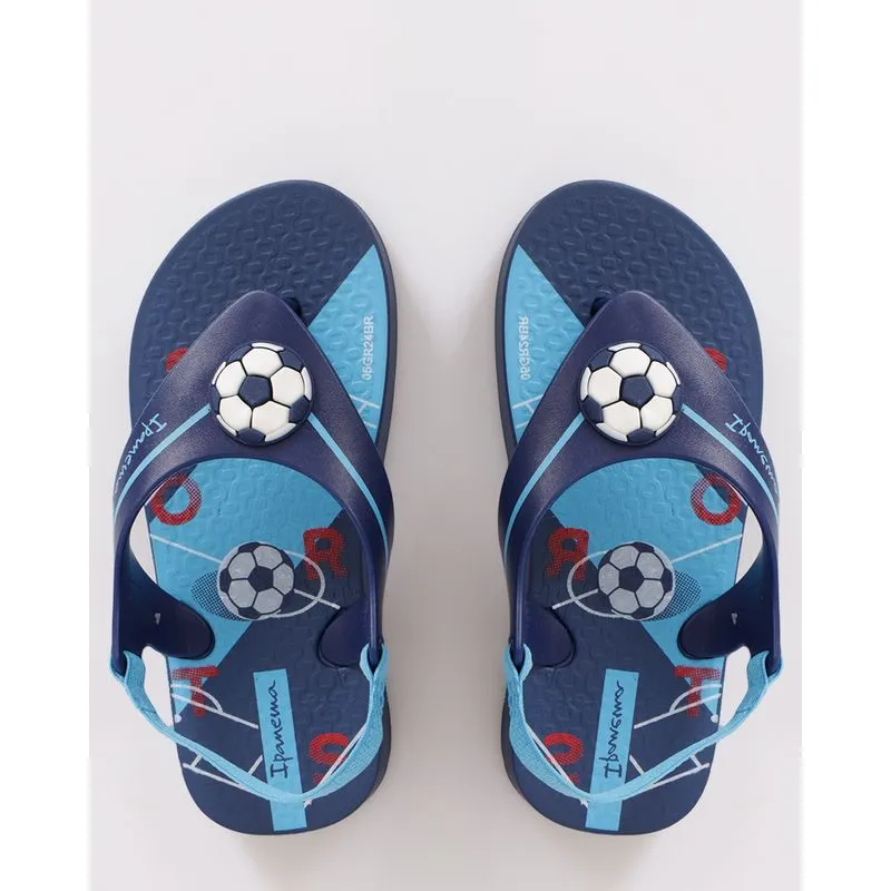 Chinelo Ipanema Bebê Estampa Futebol Azul 20/21