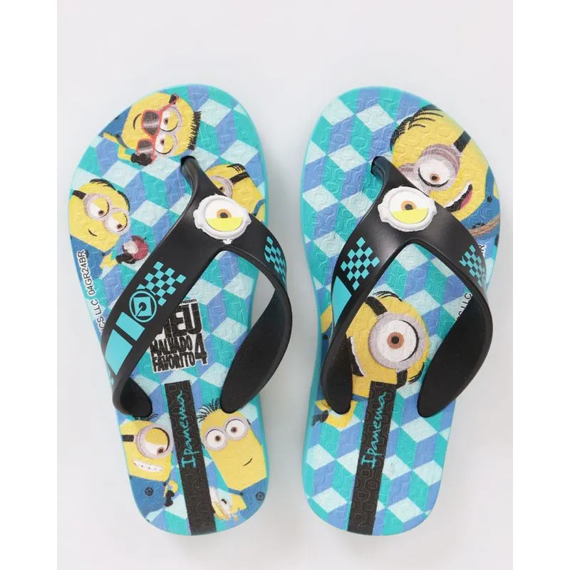 Chinelo Ipanema Infantil Estampa Minions Azul 23/24