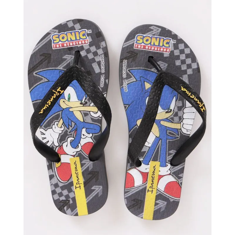 Chinelo Ipanema Infantil Estampa Sonic Preto 29/30
