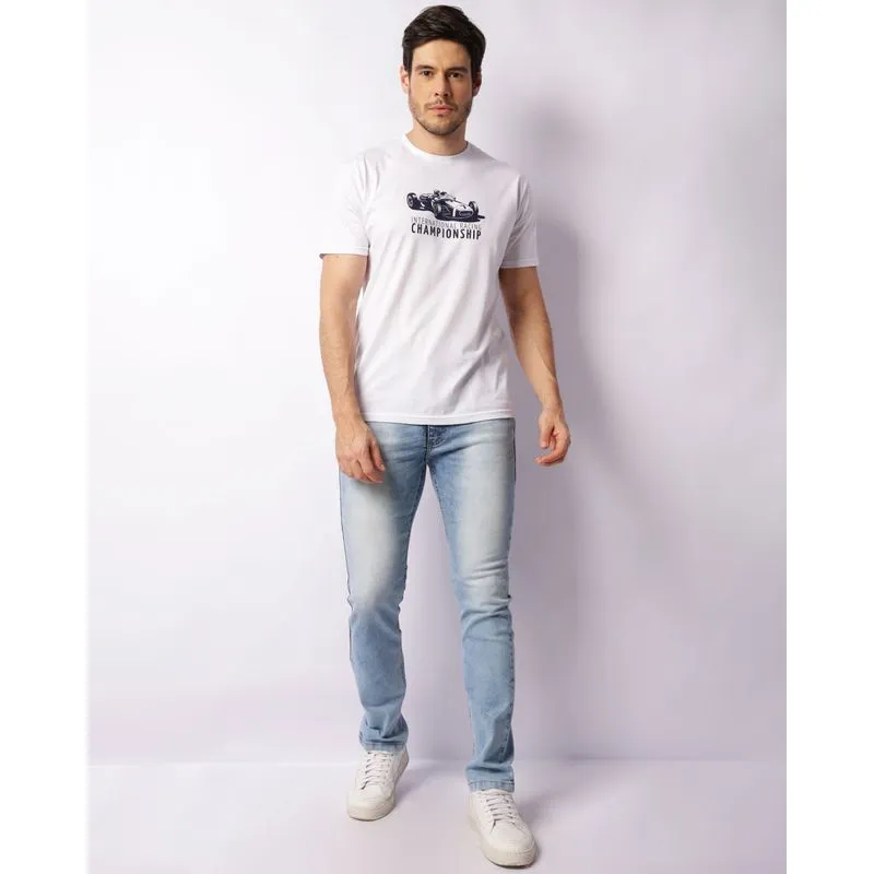 Calça Jeans Masculina Vizzy Slim Estonada Azul 40