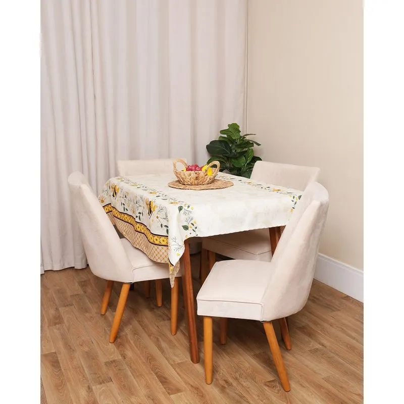 Toalha de Mesa Raner 140cm x 140cm Estampada Amarela UN