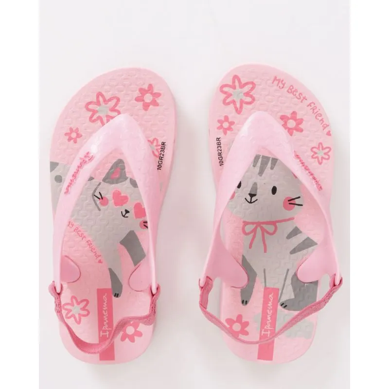 Chinelo Ipanema Bebê Estampa Gatinho Rosa 19