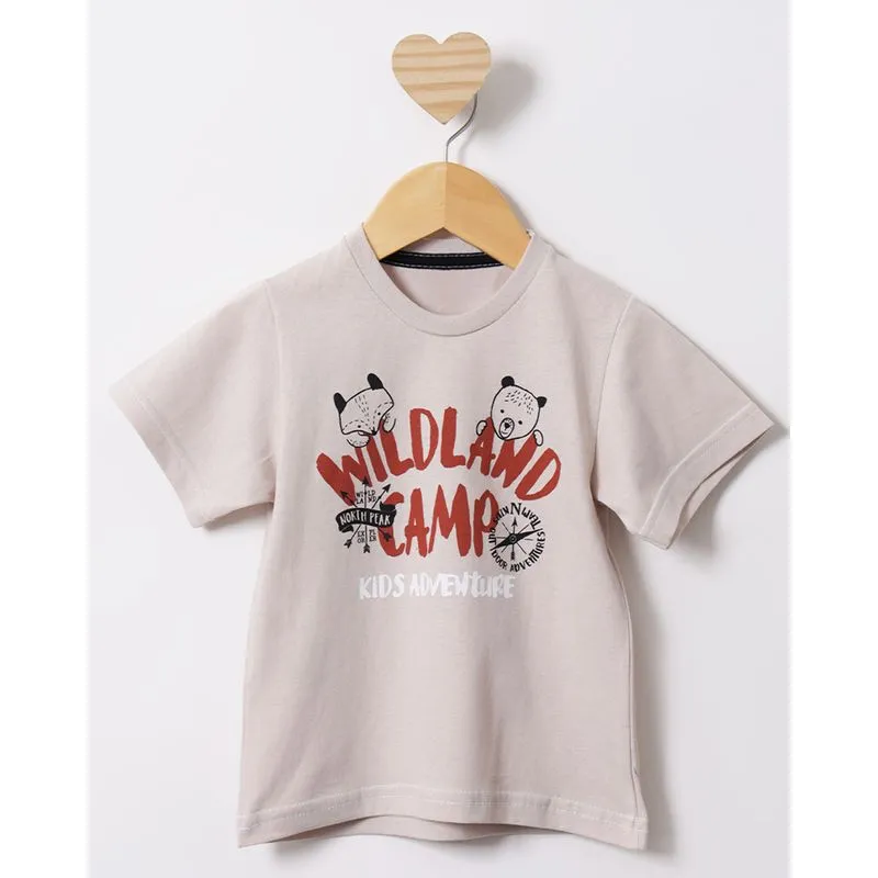Blusa Bebê Manga Curta Wildland Camp Bege 2