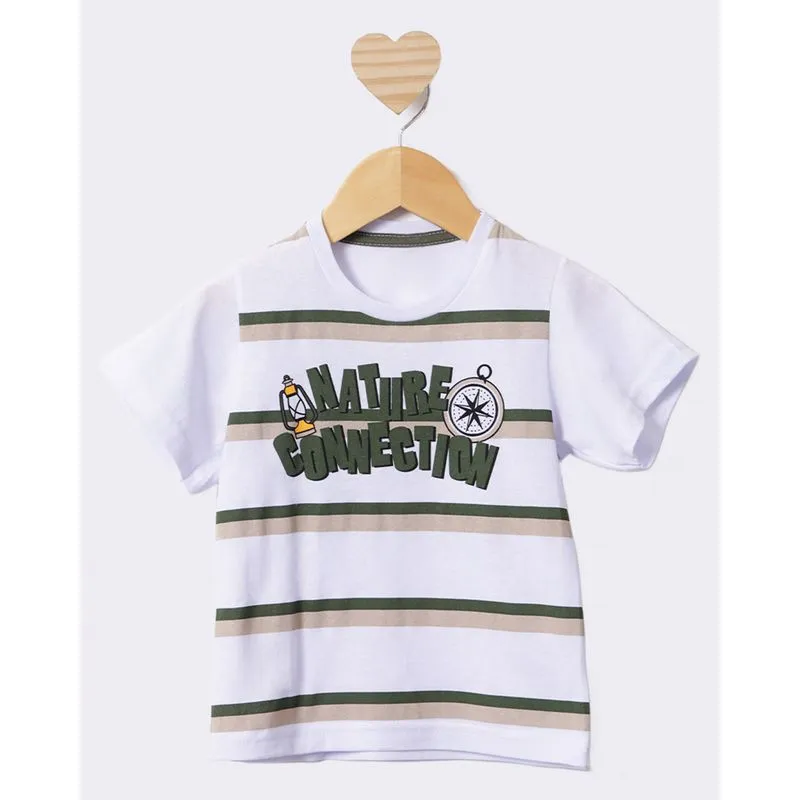 Camiseta Bebê Manga Curta Estampada Branca 2