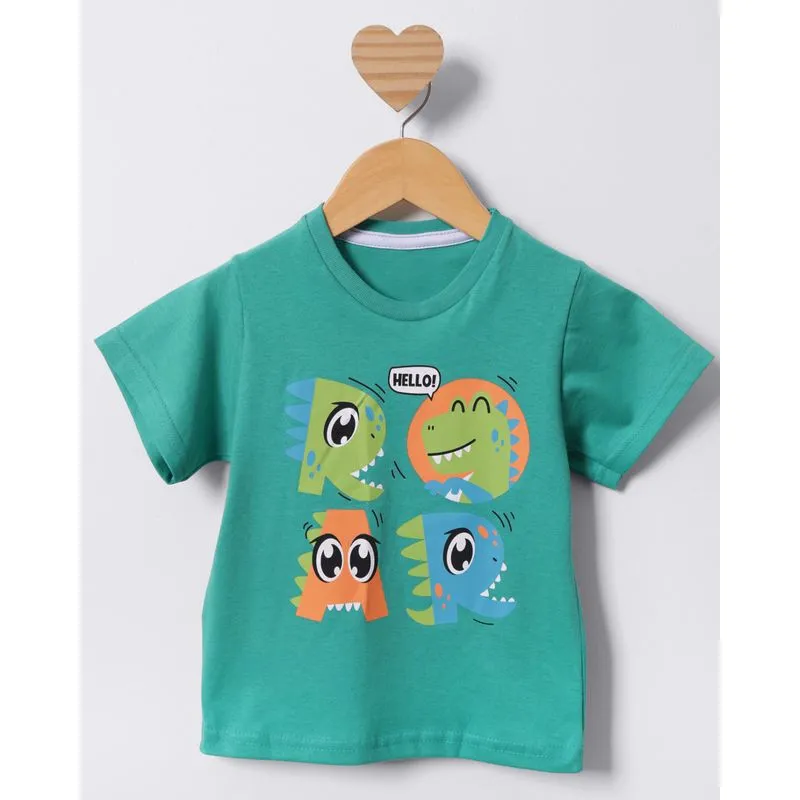 Camiseta Bebê Estampa Dinossauros Verde 1