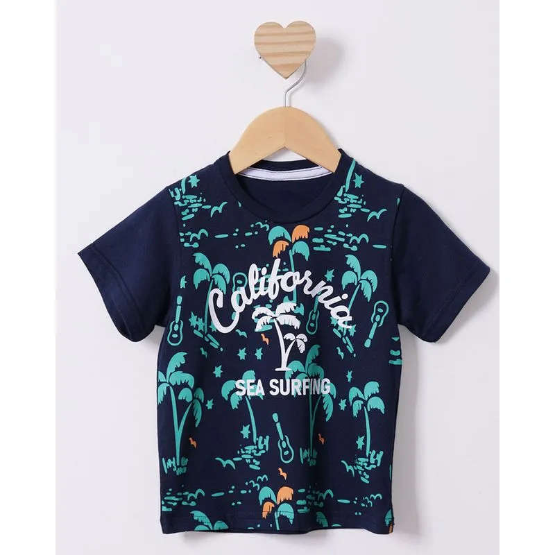 Camiseta Bebê Estampa Califórnia Marinho 1