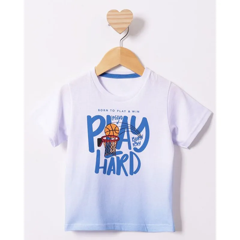 Camiseta Bebê Estampa Basquete Manga Curta Branca 1