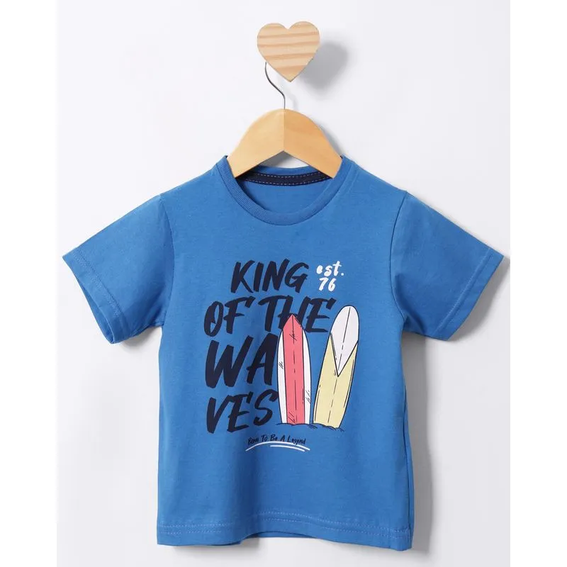 Camiseta Bebê Manga Curta Estampa Surf Azul 1
