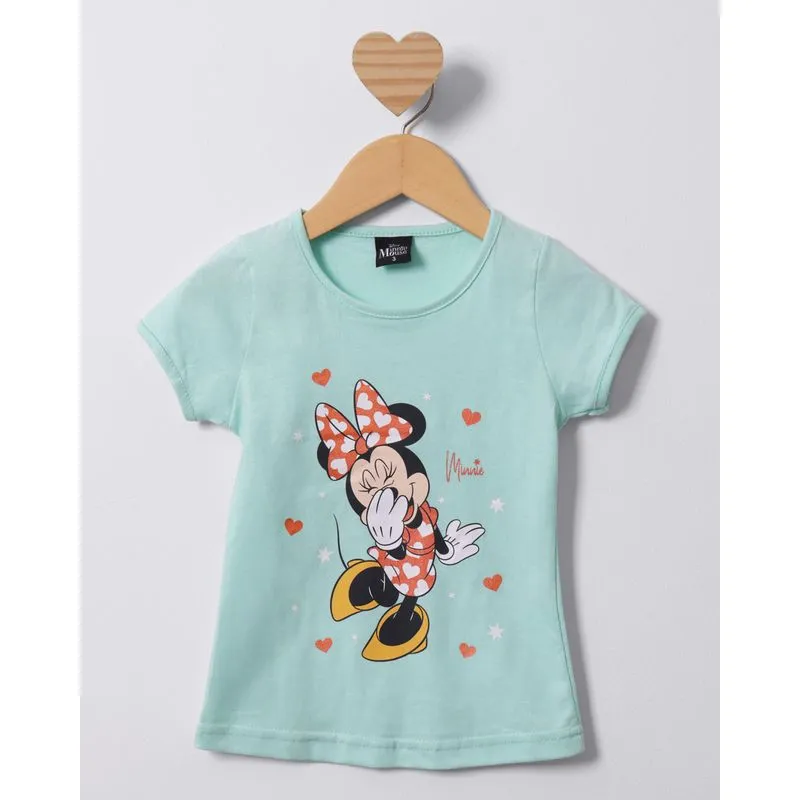 Camiseta Bebê Manga Curta Disney Minnie Verde 2