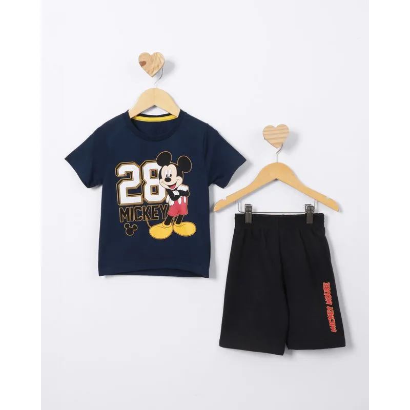 Conjunto Bebê Curto Moletinho Disney Mickey Marinho 3