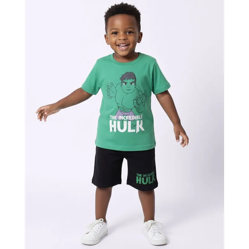 Conjunto Bebê Curto Marvel Hulk Verde 1