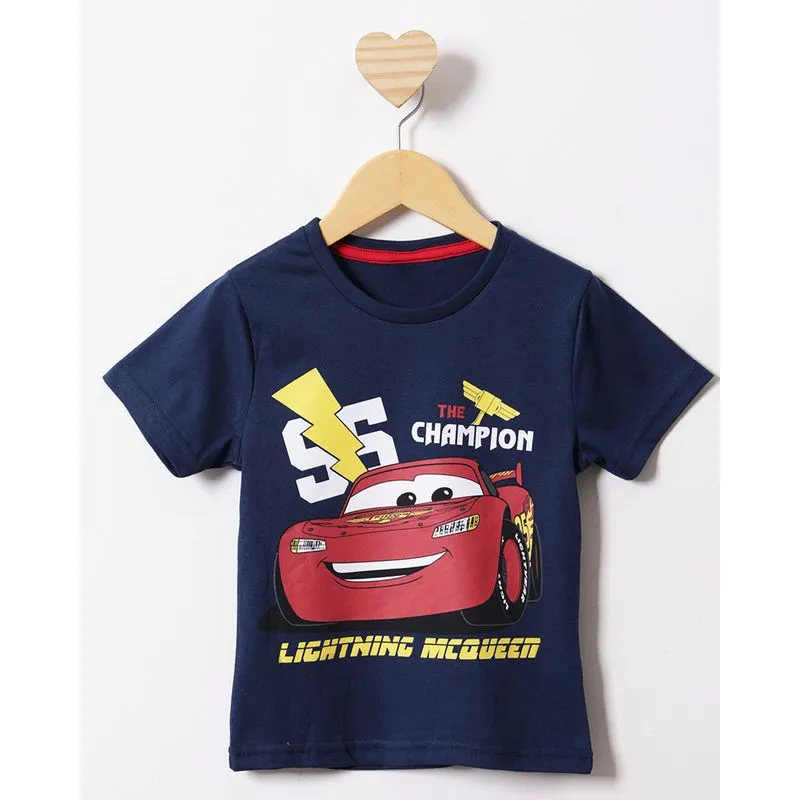 Camiseta Bebê Disney McQueen Carros Manga Curta Vermelha 3