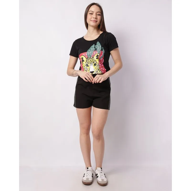Short Feminino Berry & Co. Paetê Preto G
