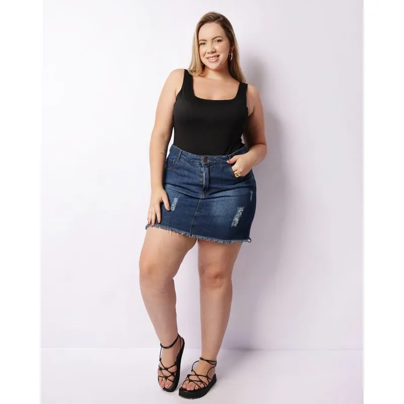 Body Plus Size Feminino Com Botões Preto G1
