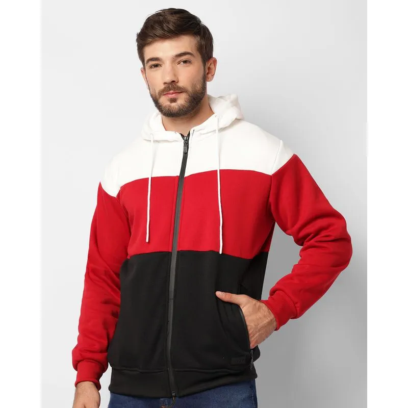 Jaqueta Moletom Masculina Peluciada Com Recortes Vermelha P