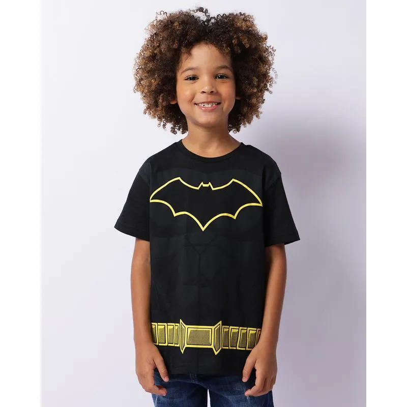 Camiseta Infantil DC Comics Batman Manga Curta Preta 6