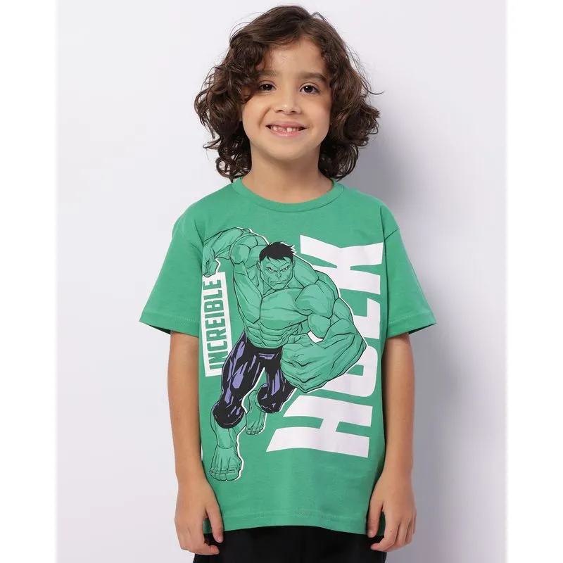Camiseta Infantil Marvel Hulk Manga Curta Verde 6