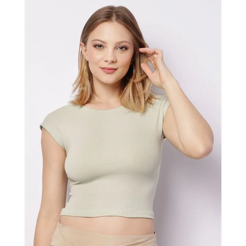 Regata Feminina Cropped Canelada Verde GG