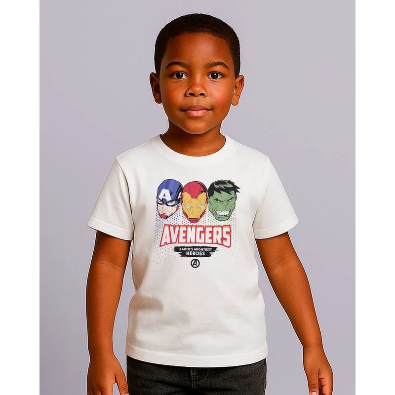 Camiseta Infantil Algodão Marvel Os Vingadores Branca 8
