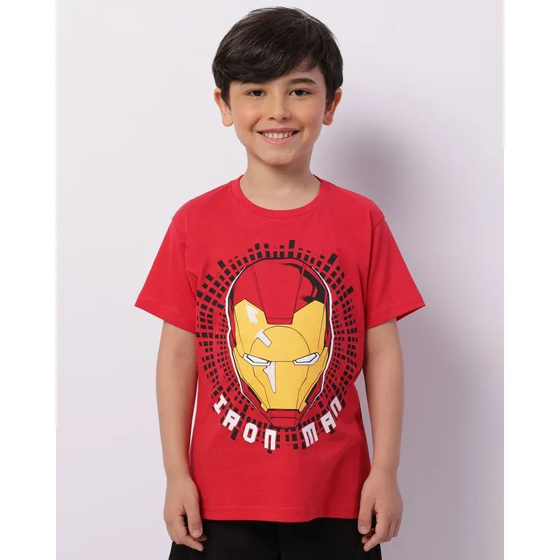 Camiseta Infantil Marvel Homem De Ferro Manga Curta Vermelha 6